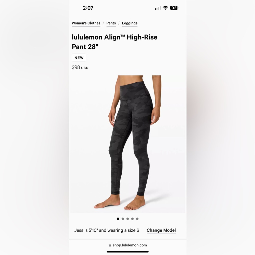 Lululemon Align High-Rise Leggings 28” - Picture 3 of 5